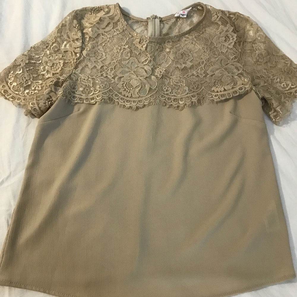 Beige lace blouse